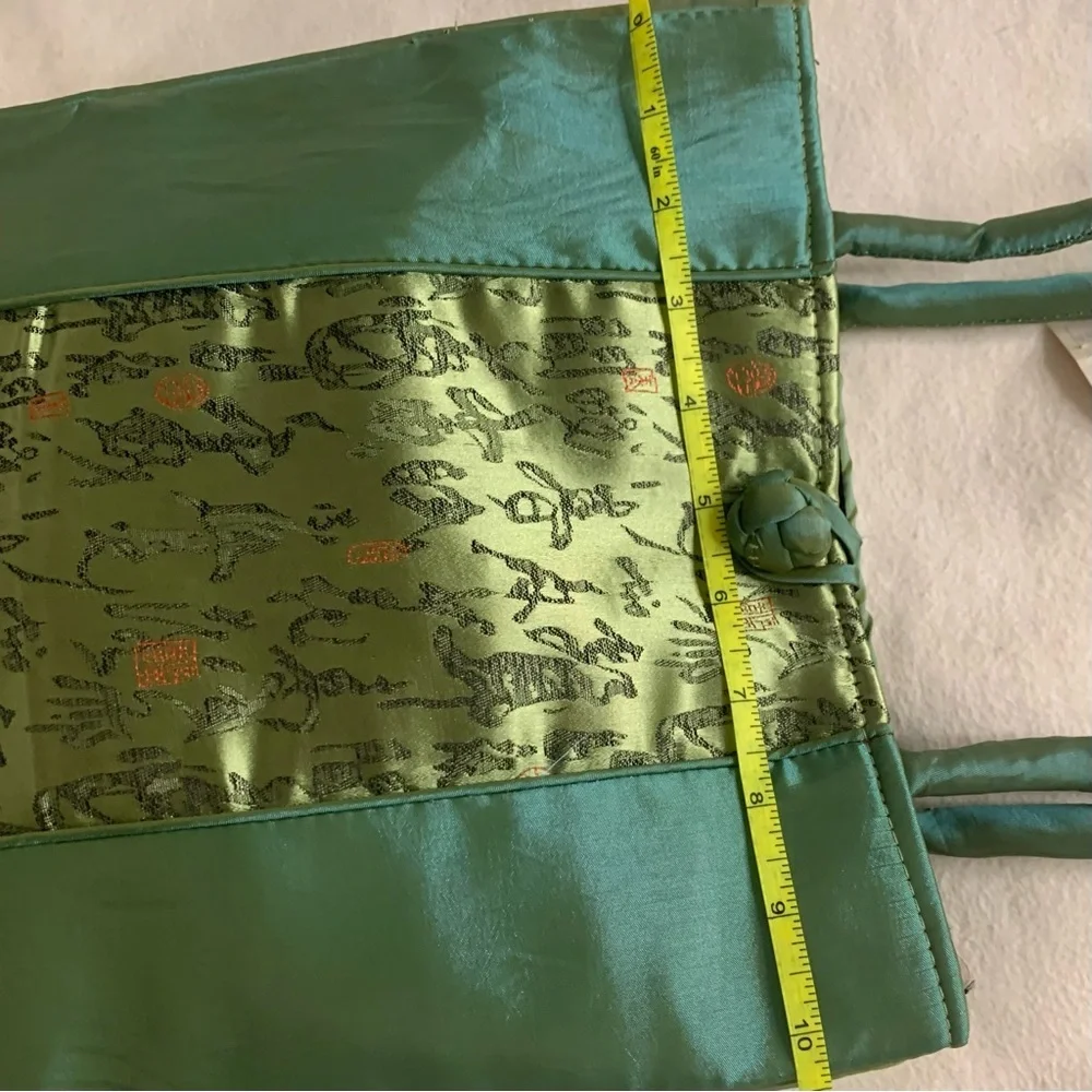 Japanese Kimono HandBag, Silk Purse Womens Brand New Geisha Green Tote - Picture 9 of 14